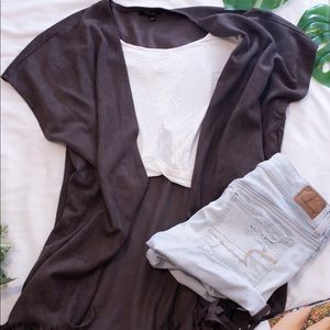 Boho Brown Faux Suede Fringe Vest